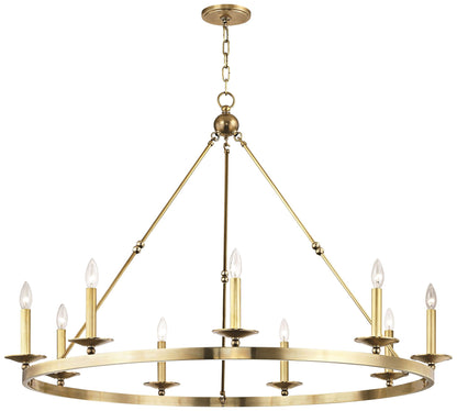 Hudson Valley Allendale 46 3/4" Aged Brass 9-Light Ring Chandelier