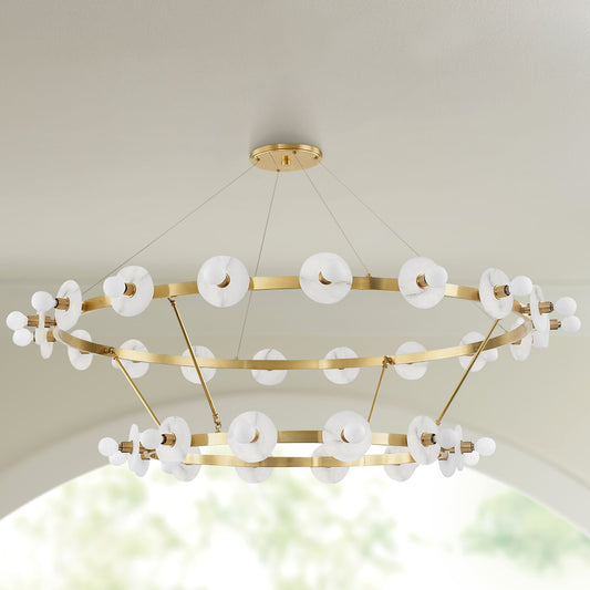 Hudson Valley Austen 58" Wide Aged Brass LED Chandelier