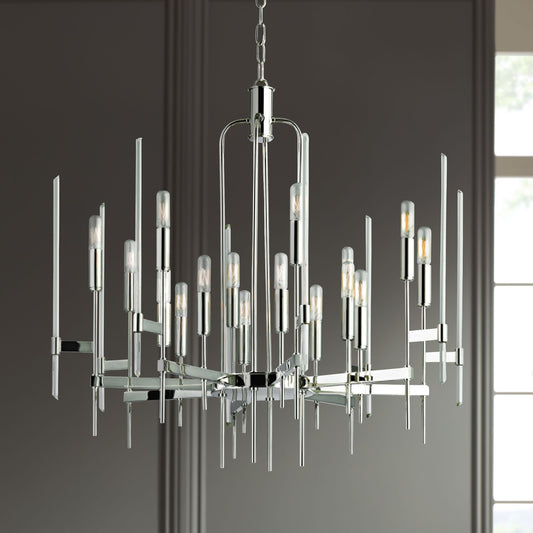 Hudson Valley Bari 30" Wide Polished Nickel Modern Chandelier