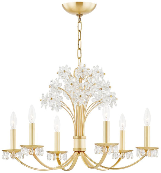 Hudson Valley Beaumont 26" Wide Aged Brass 6 Light Chandelier