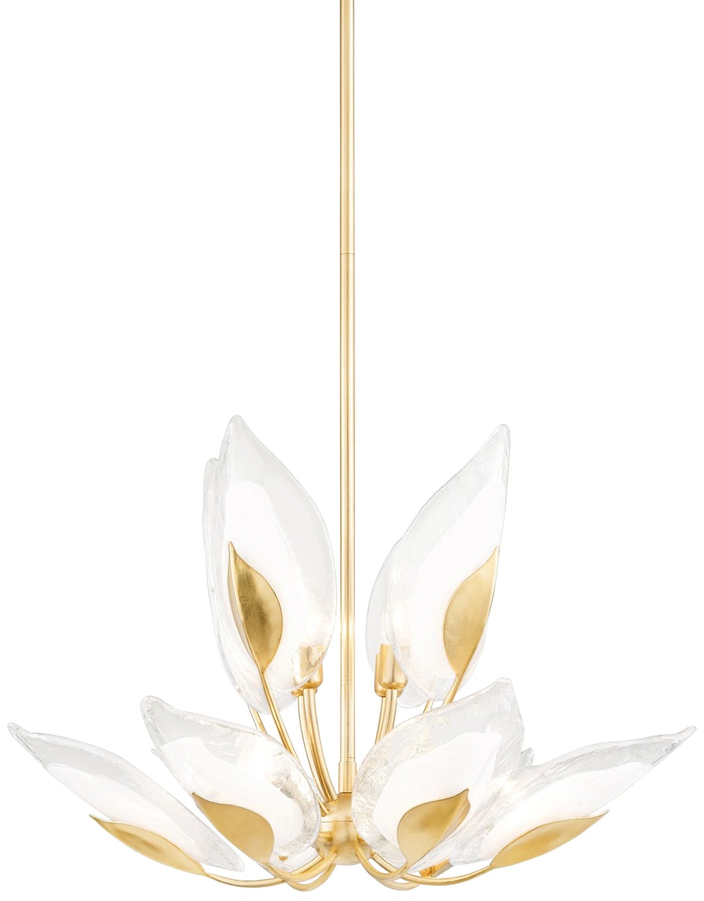 Hudson Valley Blossom 29" Wide Gold Leaf 10-Light Modern Chandelier