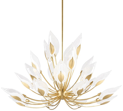 Hudson Valley Blossom 55" Wide Gold Leaf Chandelier