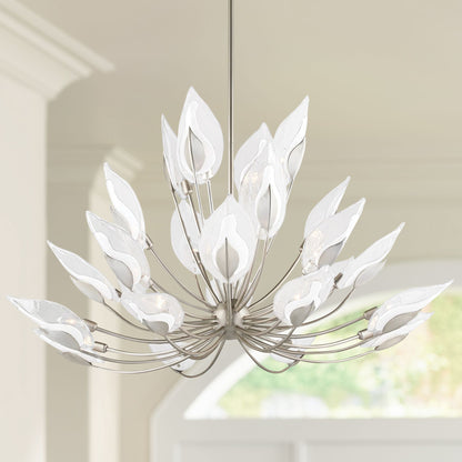 Hudson Valley Blossom 55" Wide Silver Leaf Chandelier