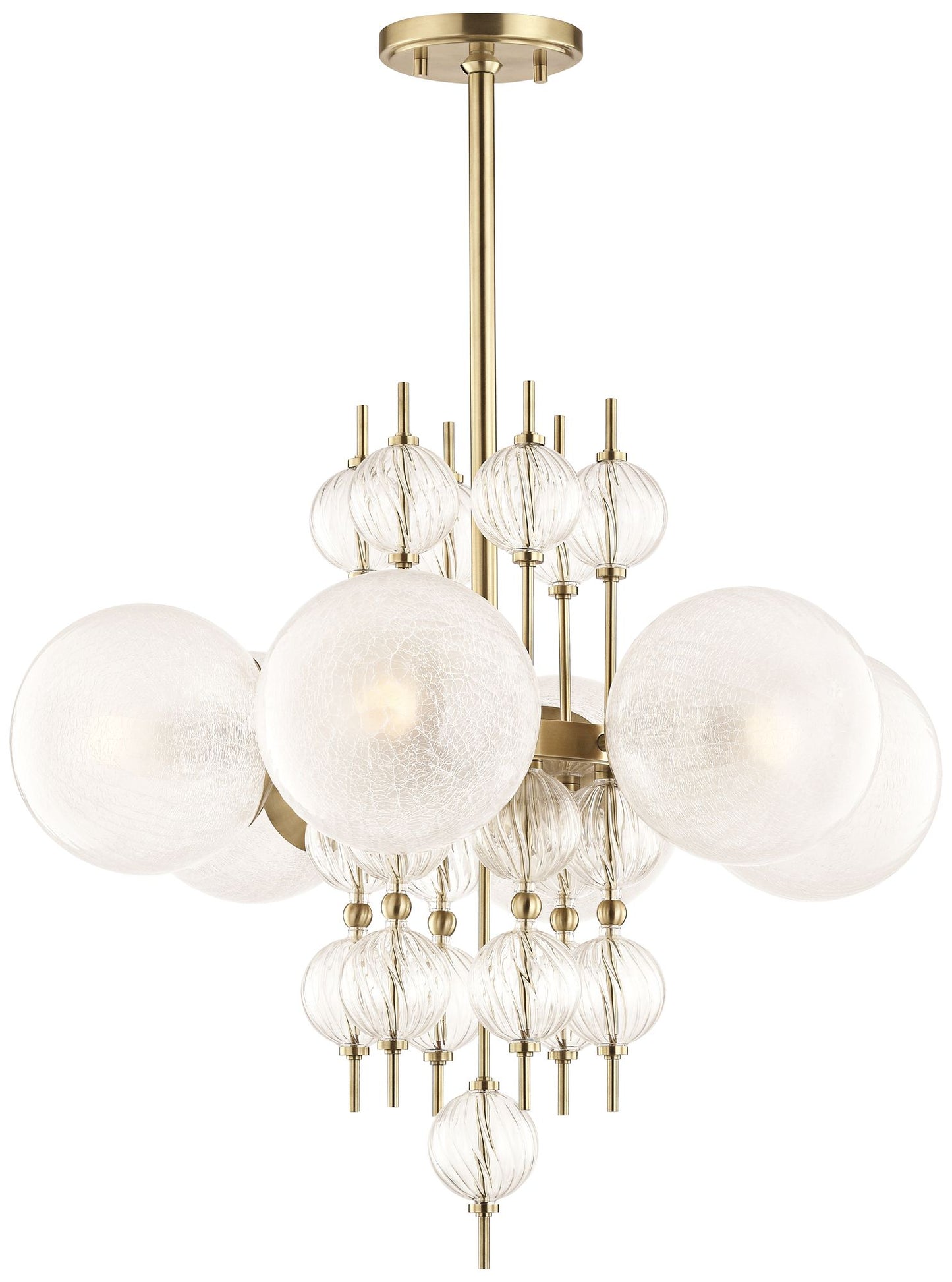 Hudson Valley Calypso 27 1/4"W Aged Brass 6-Light Chandelier