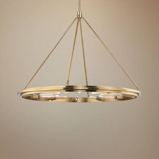 Hudson Valley Chambers 45" Wide Aged Brass 12-Light Pendant