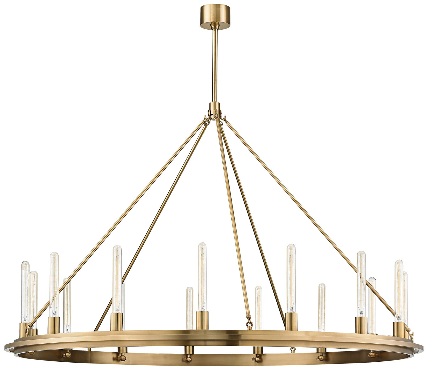 Hudson Valley Chambers 58" Wide Aged Brass Round Ring Chandelier