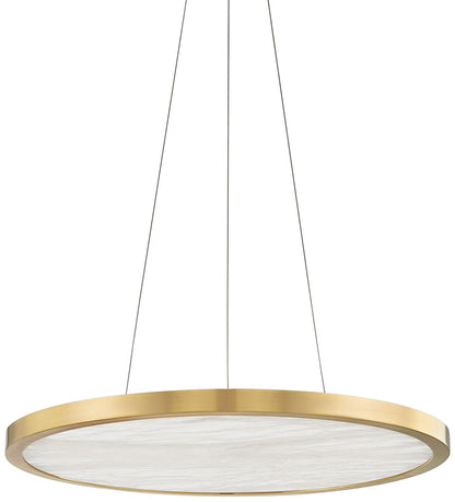 Hudson Valley Eastport 24" Wide Aged Brass LED Pendant Light