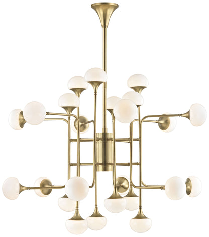 Hudson Valley Fleming 45.7" Wide Aged Brass 24 Light Led Chandelier