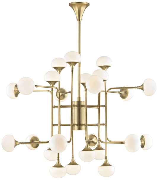 Hudson Valley Fleming 45.7" Wide Aged Brass 24 Light Led Chandelier
