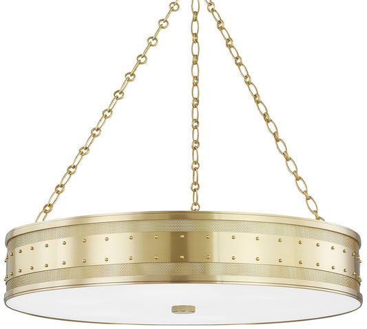 Hudson Valley Gaines 30" Wide Aged Brass Pendant Light