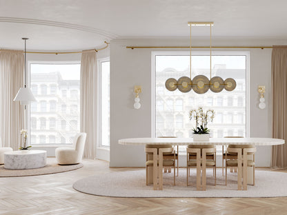 Hudson Valley Griston 53" Wide Aged Brass 10-Light LED Island Light