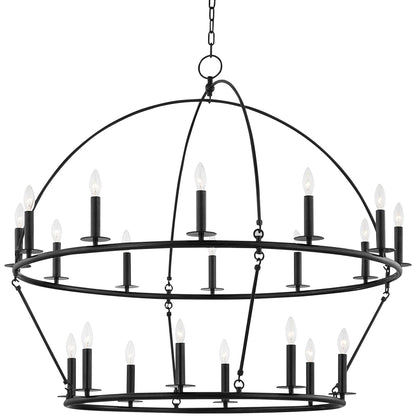 Hudson Valley Howell 47" Wide Aged Iron 20-Light Chandelier