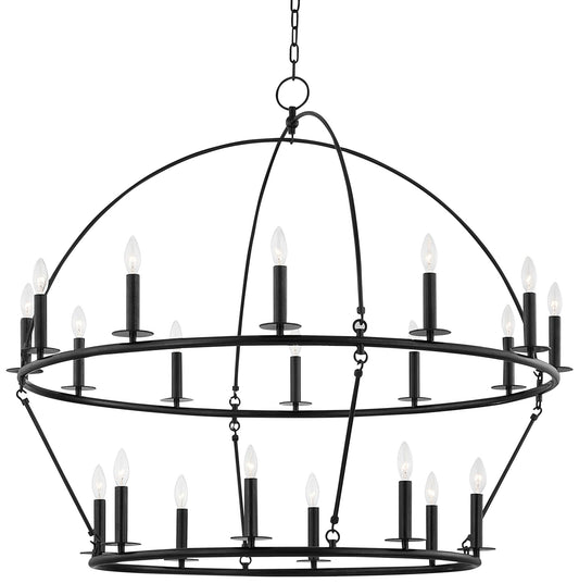 Hudson Valley Howell 47" Wide Aged Iron 20-Light Chandelier