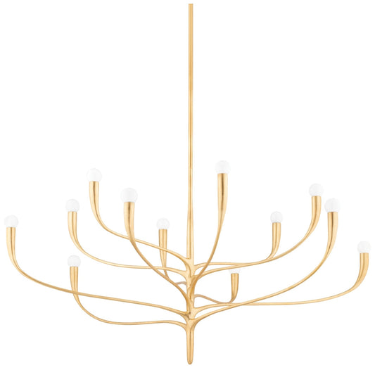 Hudson Valley Labra 52 1/4" Wide 12-Light Gold Leaf Modern Chandelier