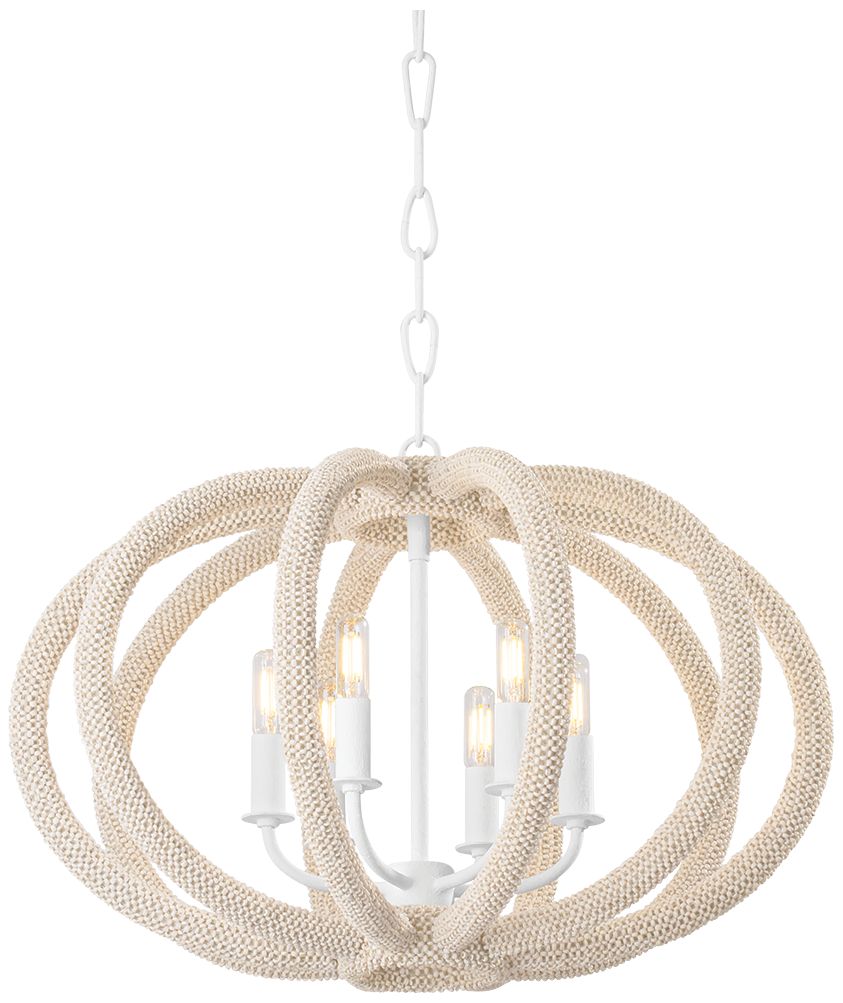 Hudson Valley Lewiston 24.5" 3 Lt. White Plaster Chandelier