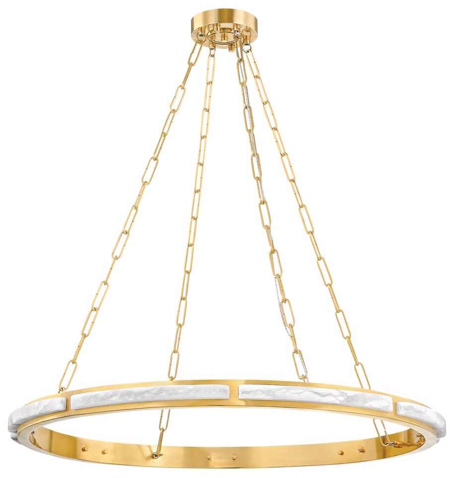 Hudson Valley Lighting Wingate 36 in. Aged Brass Chandelier