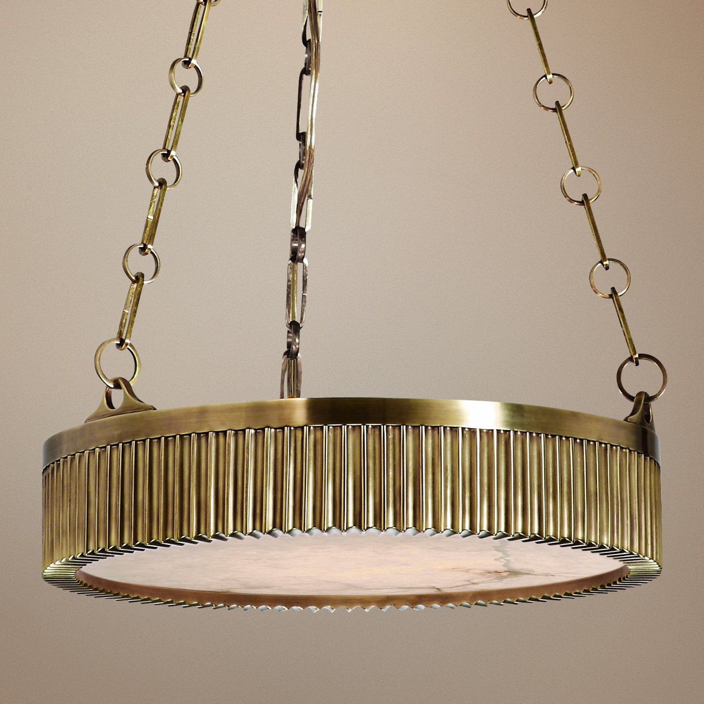 Hudson Valley Lynden 16" Wide Aged Brass Pendant Light