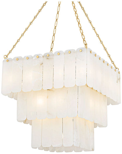 Hudson Valley Moissanite 26" 33 Lt. Aged Brass Chandelier