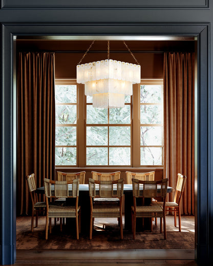 Hudson Valley Moissanite 26" 33 Lt. Aged Brass Chandelier