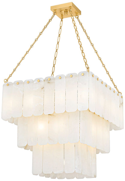 Hudson Valley Moissanite 26" 33 Lt. Aged Brass Chandelier