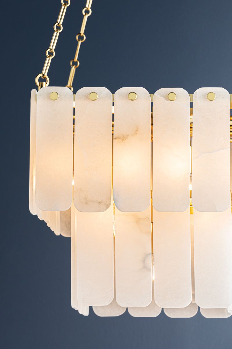 Hudson Valley Moissanite 26" 33 Lt. Aged Brass Chandelier