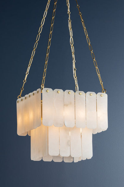 Hudson Valley Moissanite 26" 33 Lt. Aged Brass Chandelier