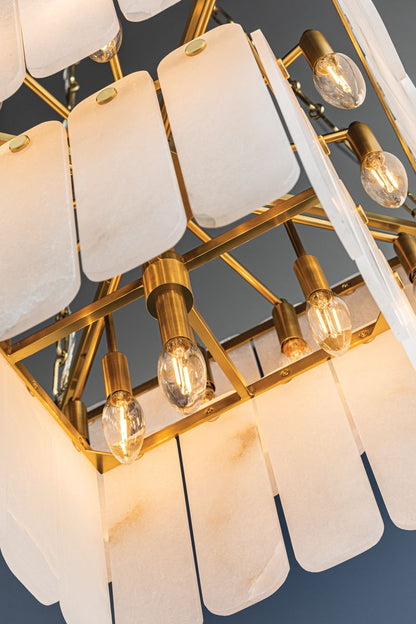 Hudson Valley Moissanite 26" 33 Lt. Aged Brass Chandelier