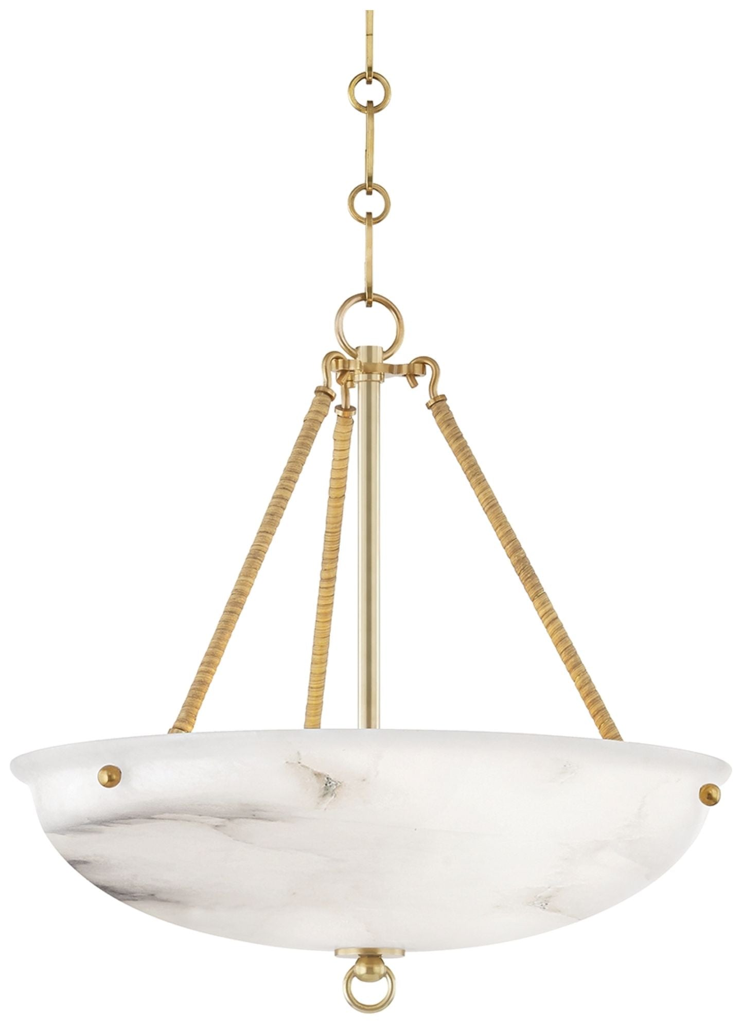 Hudson Valley Somerset 16" Wide Aged Brass Alabaster Pendant Light