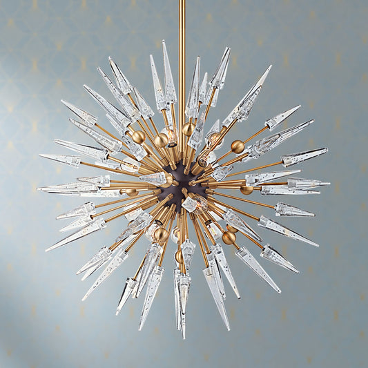 Hudson Valley Sparta 32" Wide 12-Light Aged Brass Chandelier