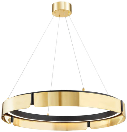 Hudson Valley Tribeca 32.75" Wide Aged Brass/black Medium Led Chandeli