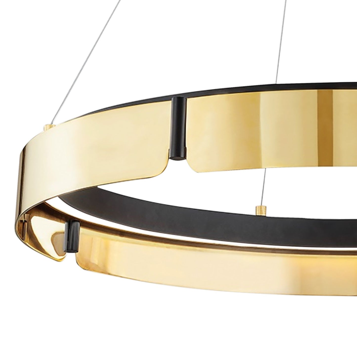 Hudson Valley Tribeca 32.75" Wide Aged Brass/black Medium Led Chandeli