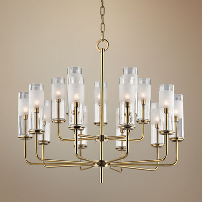 Hudson Valley Wentworth 31" Wide Aged Brass Chandelier