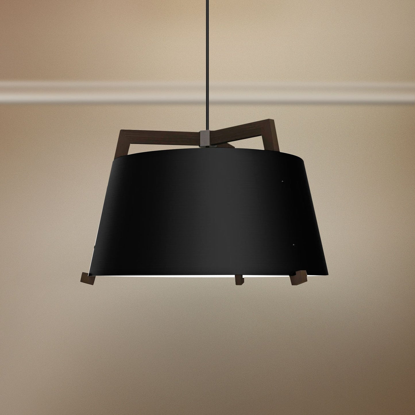 Ignis 24"W Dark Walnut with Matte Black LED Pendant Light