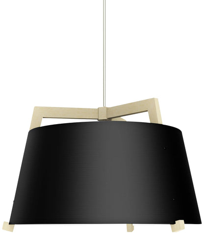 Ignis 24"W White Washed Oak w/ Matte Black LED Pendant Light