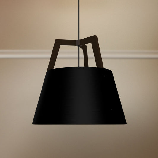 Imber 24"W Dark Walnut with Matte Black LED Pendant Light