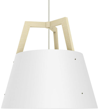 Imber 24"W White Washed Oak w/ Gloss White LED Pendant Light