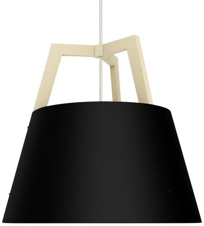 Imber 24"W White Washed Oak w/ Matte Black LED Pendant Light