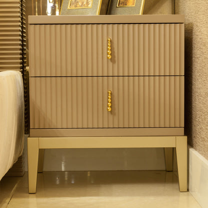 Italian Art Deco Inspired 2 Drawer Lacquered Bedside