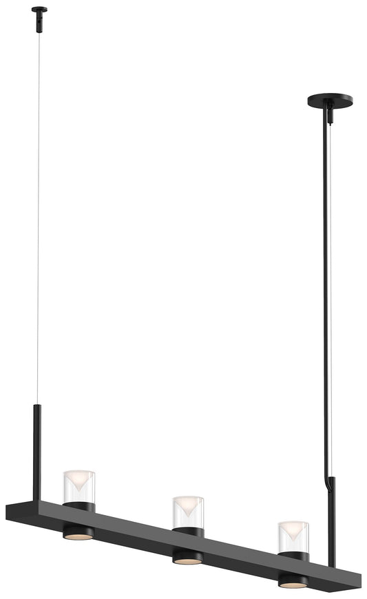 Intervals 48.25" Wide Satin Black Cone Uplight LED Pendant