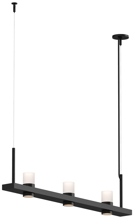 Intervals 48.25" Wide Satin Black Cylinder Uplight LED Pendant