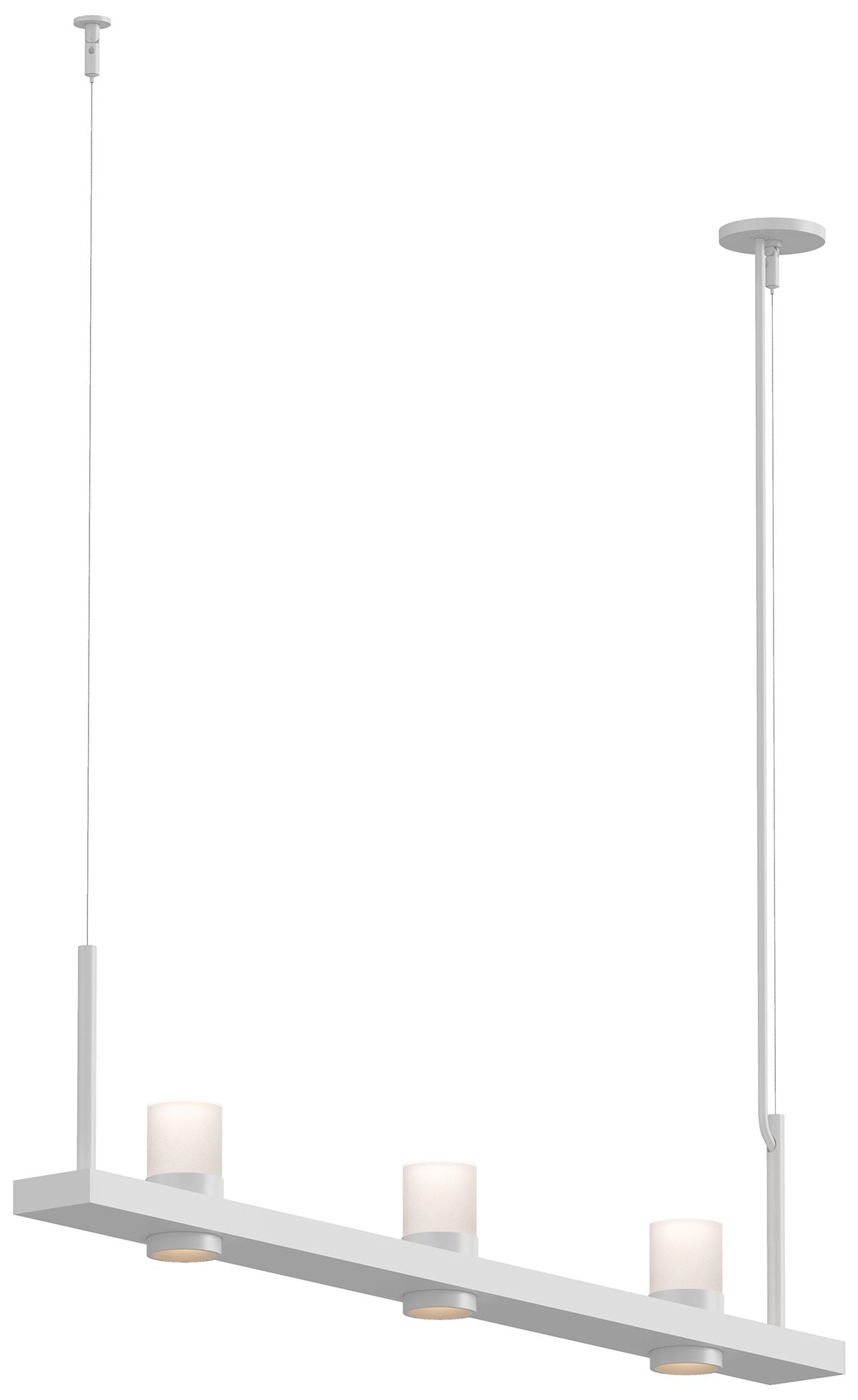 Intervals 48.25" Wide Satin White Cylinder Uplight LED Pendant