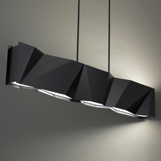 Intrasection 10"H x 56"W 1-Light Linear Chandelier in Black