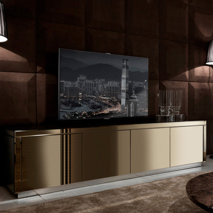 Italian Bronze Mirrored Low Sideboard