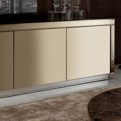 Italian Bronze Mirrored Low Sideboard