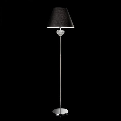 Italian Designer Chrome Murano Glass Floor Lamp