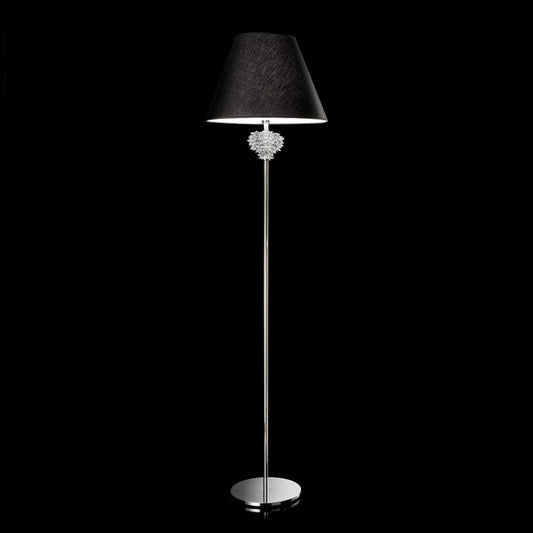 Italian Designer Chrome Murano Glass Floor Lamp