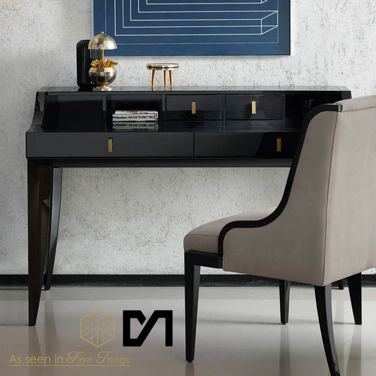 Italian Designer Ebony Veneer Writing Desk