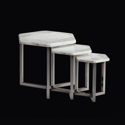 Italian Designer Nest Of Marble Coffee Tables