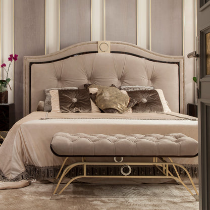 Italian Designer Nubuck Art Deco Bed