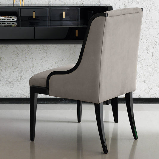 Italian Designer Nubuck Leather Dining Chair